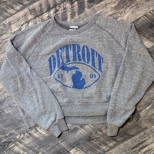 Gray Detroit Graphic Women's Crop Sweater XL